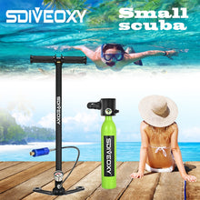 Load image into Gallery viewer, SDIVEOXY scuba diving 0.5L miniature oxygen tank swimming equipment diving scuba adapter portable snorkeling equipment