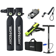 Load image into Gallery viewer, SDIVEOXY scuba diving 0.5L miniature oxygen tank swimming equipment diving scuba adapter portable snorkeling equipment