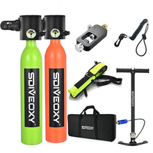Load image into Gallery viewer, SDIVEOXY scuba diving 0.5L miniature oxygen tank swimming equipment diving scuba adapter portable snorkeling equipment