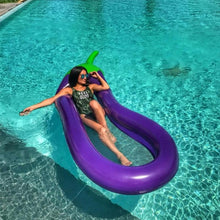 Load image into Gallery viewer, Summer Swimming Pool Floating Inflatable Eggplant  Mattress Swimming Ring Circle Island Cool Water Party Pool Toy Water Hammock
