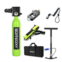 Load image into Gallery viewer, SDIVEOXY scuba diving 0.5L miniature oxygen tank swimming equipment diving scuba adapter portable snorkeling equipment
