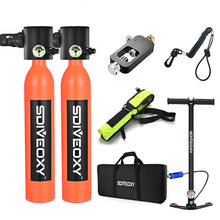 Load image into Gallery viewer, SDIVEOXY scuba diving 0.5L miniature oxygen tank swimming equipment diving scuba adapter portable snorkeling equipment
