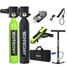 Load image into Gallery viewer, SDIVEOXY scuba diving 0.5L miniature oxygen tank swimming equipment diving scuba adapter portable snorkeling equipment
